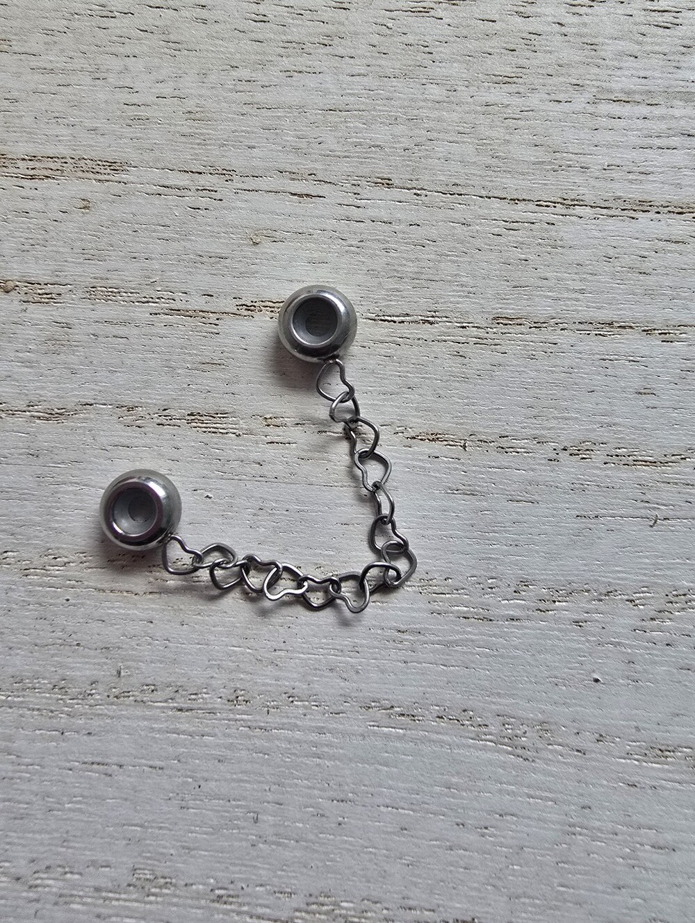 Sterling-Style Silver Safety Chain Connector for Charm Bracelets
